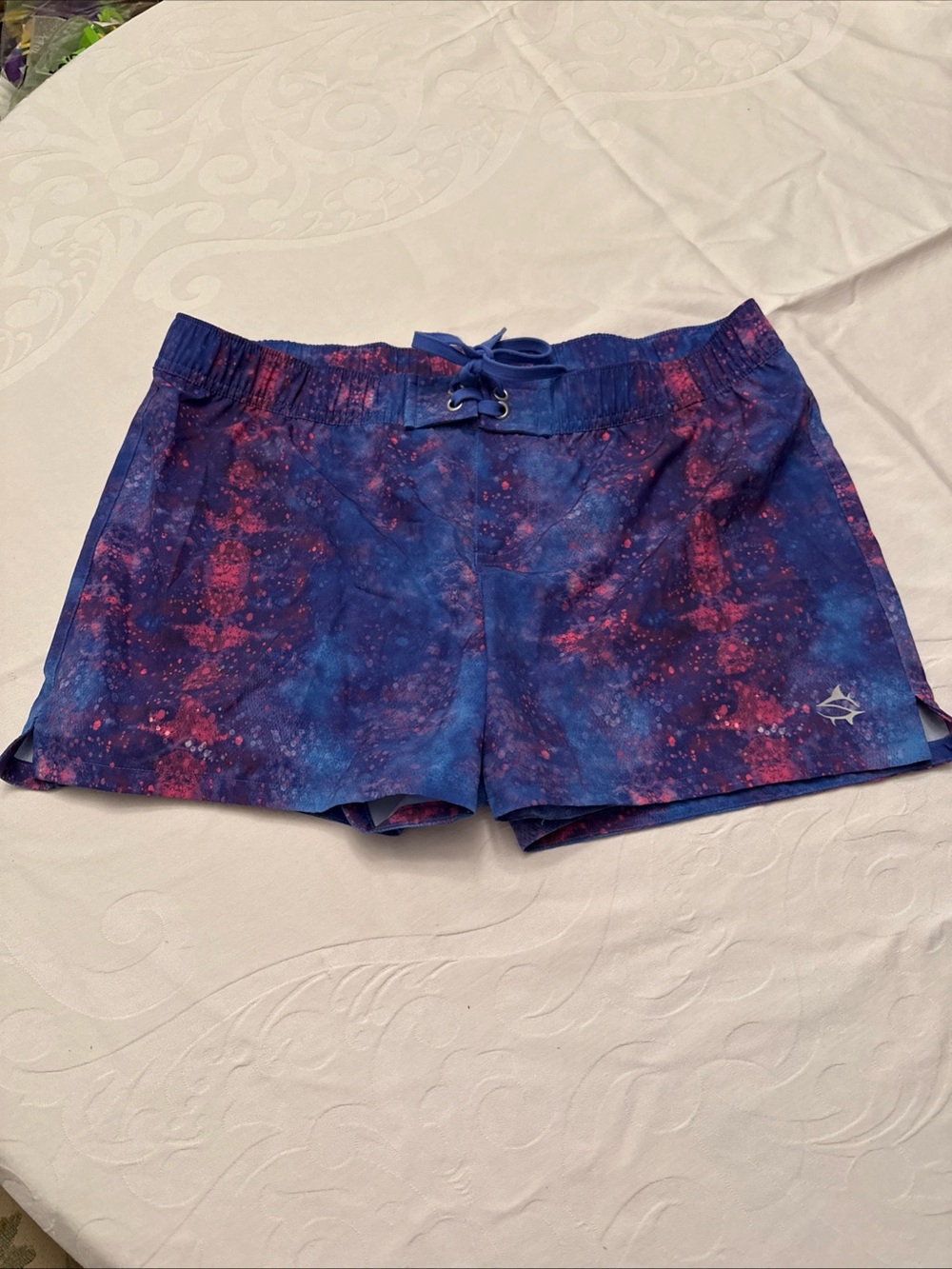 Women's Galaxy-Print board Shorts in Blue & Pink -